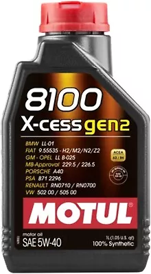 Motul 8100 X-Cess Gen2 5W40 (5 Liter) 109776 - 8100 X-Cess 5W40 • $43.99