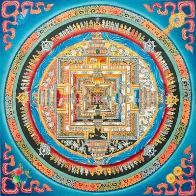  Wall Auspicious Symbols Kalachakra Mandala Tibetan Thangka Paper Poster • $16.91