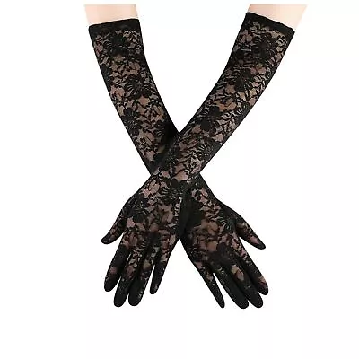 US Sexy Lace Gloves Thin Long Bride Wedding Party Arm Elbow Prom Driving 19.7'' • $5.99