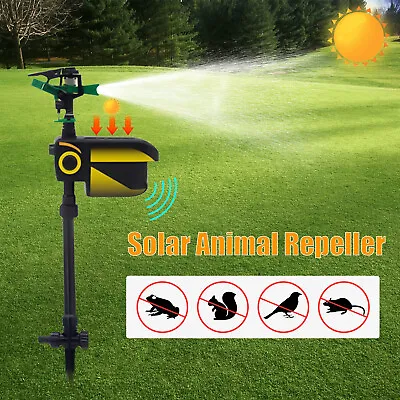 Water Spray Animal Repeller Solar Power Outdoor Garden Pest Cat Mice Deer Sensor • $41