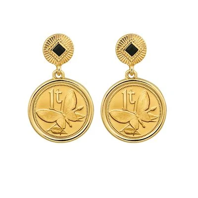 $19.95 • Buy Earrings Butterfly Coin Jewelry - Post Pin Style