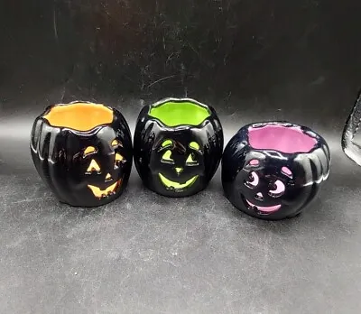 Partylite Jack-o'-lantern Tea Light Candle Holders • $38.78