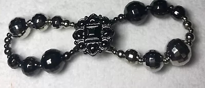 Silver And Black Beaded Figure 8 Lilla Rose Hair Accessories NEW Size Small • $10