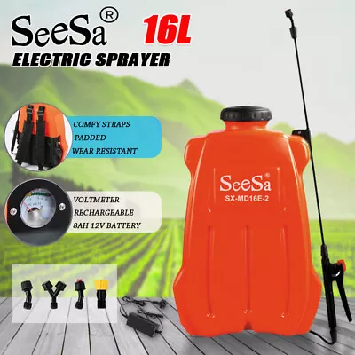 SeeSa Electric Weed Sprayer Red 16L Spot Spray Backpack Garden Tank Pump • $71.10