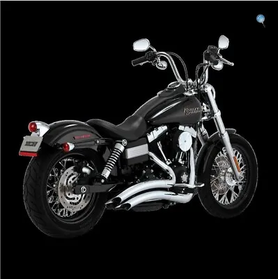 Vance & Hines 26061 BIG RADIUS 2-INTO-2Chrome Exhaust Harley FXD Dyna 2012-17 • $449.99
