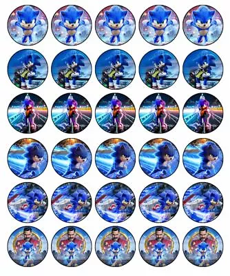 $6.47 • Buy SONIC THE HEDGEHOG Cupcake Toppers Edible Wafer Paper Cake Decorations 30 #2