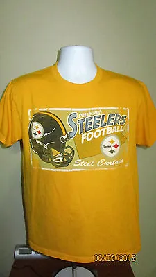 Medium NFL Pittsburgh Steelers Football Steel Curtain Short Sleeve Shirt Helmet • $29.99