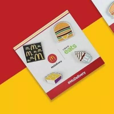 NEW McDonald's Uber Eats 4 Promotional Pin Set Promo McDelivery Chicken Nuggets • £24.08