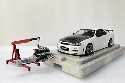 1/18 MotorHelix Nissan Skyline R34 GT-R Nismo Z-tune Pearl White/Carbon Diecast • $395