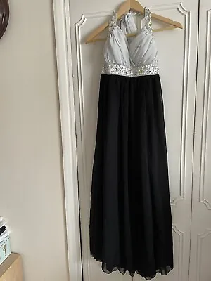 £22 • Buy Eva & Lola Ladies Silver And Black Halter Nevk Maxi Dress Size S