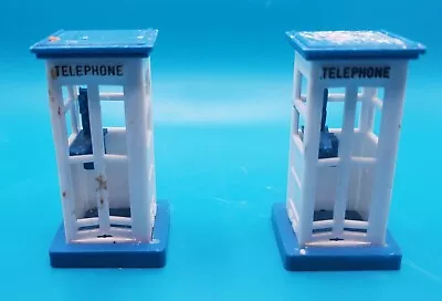 Plasticville O Scale White W/ Blue Phone Booths Lot Of 2 • $14.99