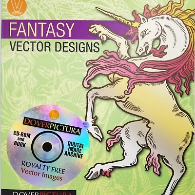 Fantasy Vector Design Digital Clip Art Dover Pictura Book CD Dragons Fairies • $54.99