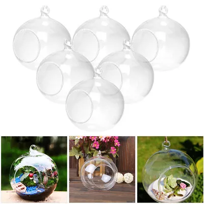 Hanging Tealight Candle Holders Clear Glass Tea Light Bauble Wedding Party Decor • £8.95