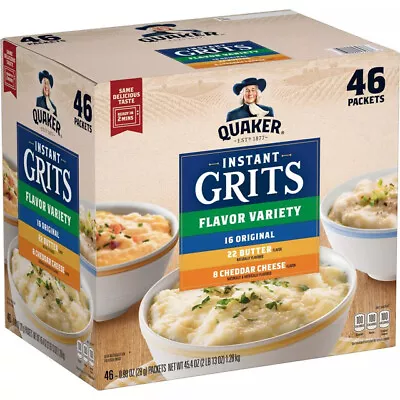 Quaker Instant Grits Flavor Variety Pack (46 Ct) Great Value • £12.86