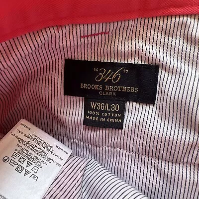 New Brooks Brothers Pants Mens 36x30 Coral Pink Clark 346 Preppy • $29.99