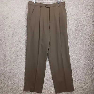 VTG Ermenegildo Zegna Chino Pants Men's (34x32)  50 Italy Hi Rise Pleated Slacks • $44.99