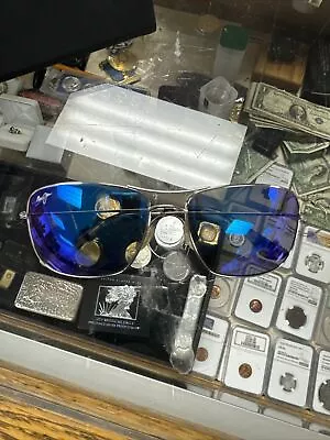 Polarized MAUI JIM Sunglasses Titanium WIKI WIKI MJ 246-17 Silver W/ Blue Hawaii • $175