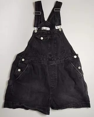 Womens Juniors No Boundaries Black Denim Overall Shorts Size / 11-13 / 32-34 /  • $11.95