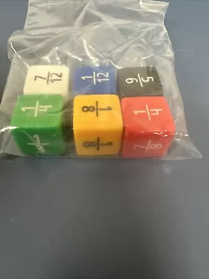 Fraction Dice Set Of 6 Educational Homeschool Small Groups Games Activities New • $3