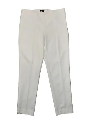 Vince Camuto Womens Size 12 White Tapered Leg Chino Pants No Waistband Side Zip • $18.88