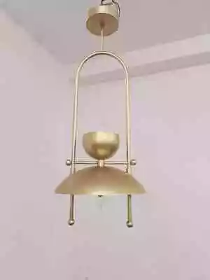 1950 Mid Century Modern Brass Chandelier Italian Pendant Ceiling Light Fixture • $326