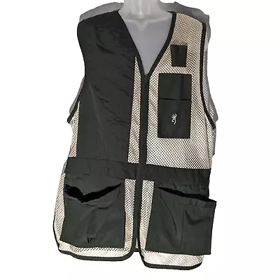 Browning Trapper Creek Mesh Shooting Vest Green Tan Size XL Hunting Gear • $31.97