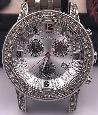 Joe Rodeo Mens JOJO 2000 44mm SS W/1.50CT Diamond Watch W/2 Extra Straps - J2030 • $449.99