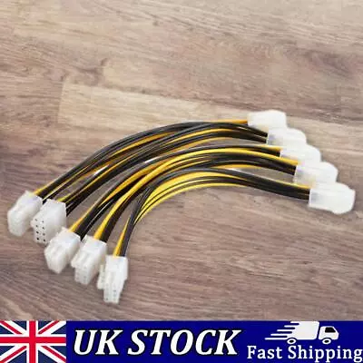 5x ATX 4 Pin Male To 8 Pin Female EPS Power Cable Adapter CPU Power Supply • £5.89