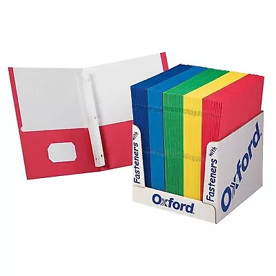 Oxford School Grade Twin Pocket Folders With Fasteners 100 Per Box 50764 • $62.34