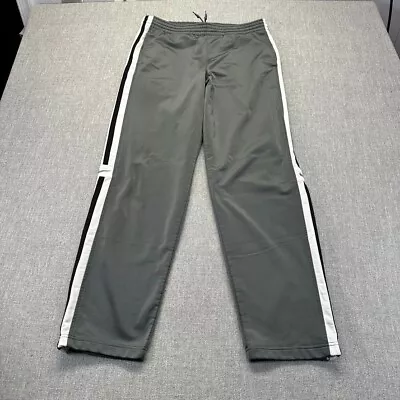 Vintage Nike Track Pants Mens Small Gray Tapered Zipper Legs Athletic Striped • $28.88