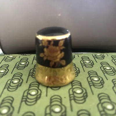£4 • Buy Limoges Castle Rose Thimbles Blue And Gold Coloured France