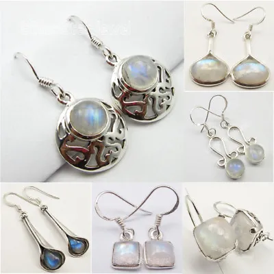 925 Sterling Silver Real RAINBOW MOONSTONE Earrings ! Choose STYLES GEMSTONES • $11.50