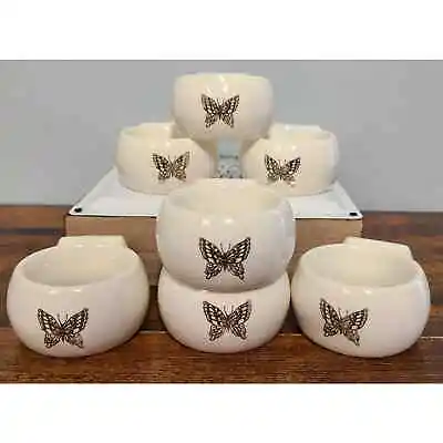 £17.82 • Buy Napkin Rings Total Of 7 Cream With A Gold Butterfly On Each One