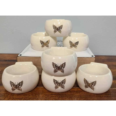 £17.82 • Buy Napkin Rings Total Of 7 Cream With A Gold Butterfly On Each One