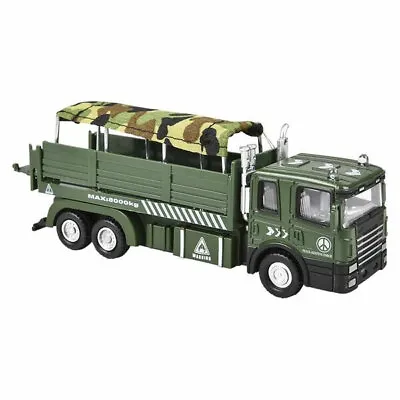 Pull Back Die-Cast Metal Military Vehicle - STYLE #6 (Green Camo Cabover Truck) • $10.89