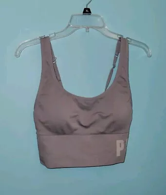 PINK Victoria's Secret Grey Lightly Lined Sports Bra Sz. Large • $9.99