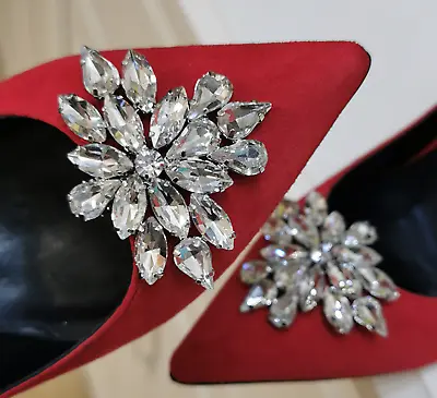 £8.39 • Buy 2 Pcs Crystal Rhinestone Wedding Shoes Shoe Clips Jewelry Charms
