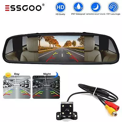 ESSGOO 4.3  Mirror Monitor Screen Car Reverse Parking Camera Waterproof BUS • $29.59