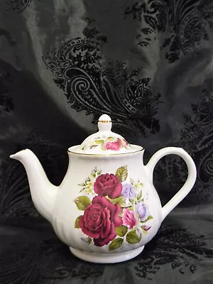 $20 • Buy Beautiful Arthur Wood & Son Staffordshire England Tea Pot~Burgundy Roses