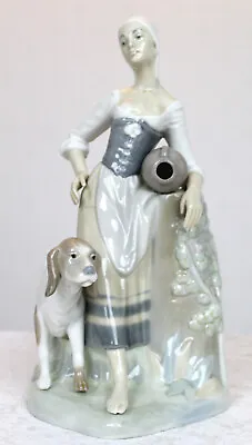 Large LLADRO ZAPHIR  Country Lass  Porcelain Figurine From 1982 FREEPOST • £89.99