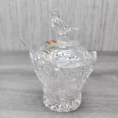 Echt Bleikristall Bird Clear Color Crystal West Germany Sugar Bowl • $24.99