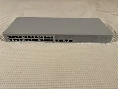 3COM Ethernet Switch. 24x 10/100 + 2x Gigabit-SFP Ports. • £25