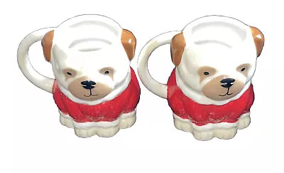 Martha Stewart Collection Pug Dog Mug Macy’s Red Sweater • $12.99