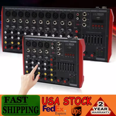 6/12Channel Mixing Console Bluetooth USB Live Studio Audio DJ Sound Mixer Board • $67.45