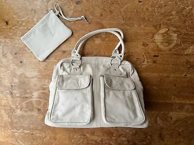 Ollie & Nic Cream Soft Leather Underarm Handbag & Purse Set Bag Hobo • £29.99
