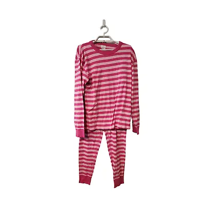Hanna Andersson Pajamas Womens  M Long John Pink Striped • $29.97