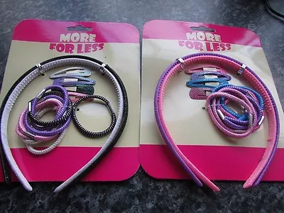 £2.75 • Buy Children's Hair Set Elastics Plastic Alice Bands Glitter Metal Bendies Headband 