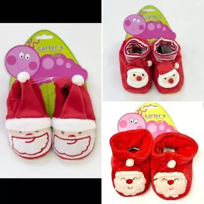 Baby Christmas Bootees Slippers Padders Boots Santa Shoes 6 - 12 Months • £3.95