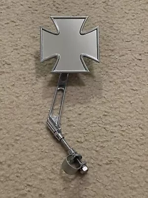 Chrome Iron Cross Mirror Bicycle Mirror Motorcycle Mirror Can Be Left Or Right • $44.99