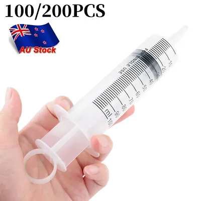 200/100ML Reusable Plastic Syringe Big Large Hydroponics Nutrient Measuring • $10.99